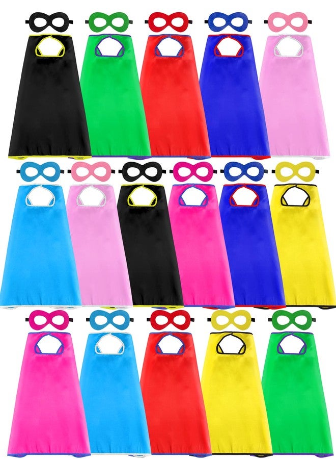 D.Q.Z Superhero Capes and Masks for Kids 16 Set, Boys Super Hero Party Favor Costume, 3 years old Girls Gifts Birthday Toys (Multicolor) - Image 1
